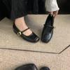 Small inner height increase silver Mary Jane shoes women's spring 2025 new French round head light mouth single shoes