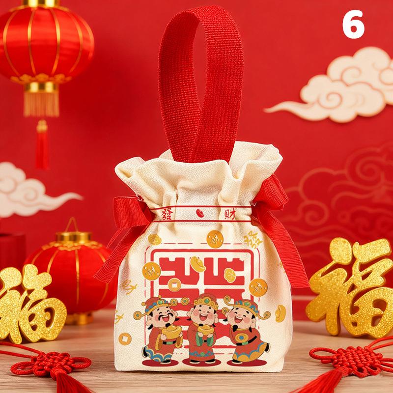 Year Of The Horse Drawstring Cartoon Pouch Bags Small Candy Gift Bag Navidad Party Favor Snack Packaging Bags 2026 New Year
