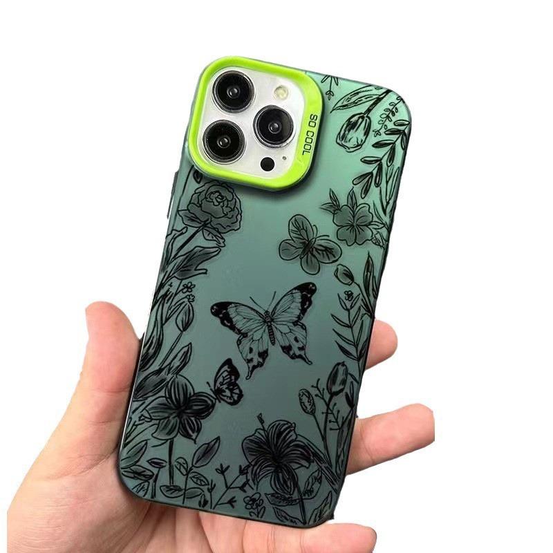 Blume Schmetterling Apfel 16 Handyhülle xsmax Acryl 15pro Apple 13 trendiges Mädchen 12 stoßfest 11 Hartschale x