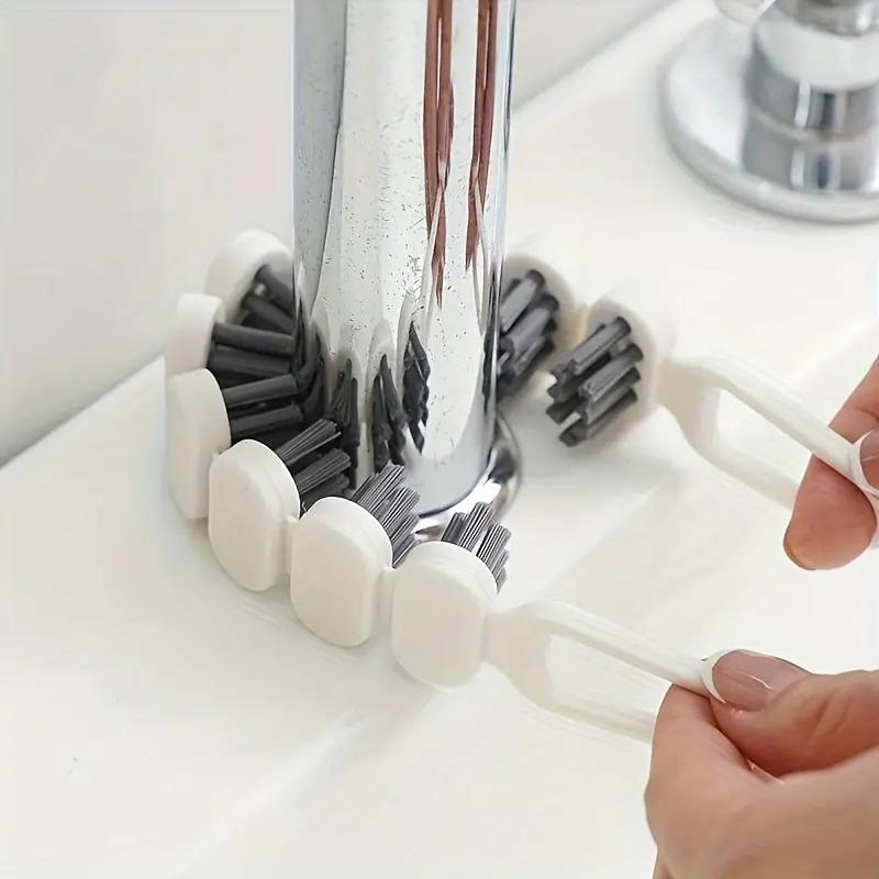 Flexible U-Shaped Cleaning Brush for Bathroom Faucets and Crevices