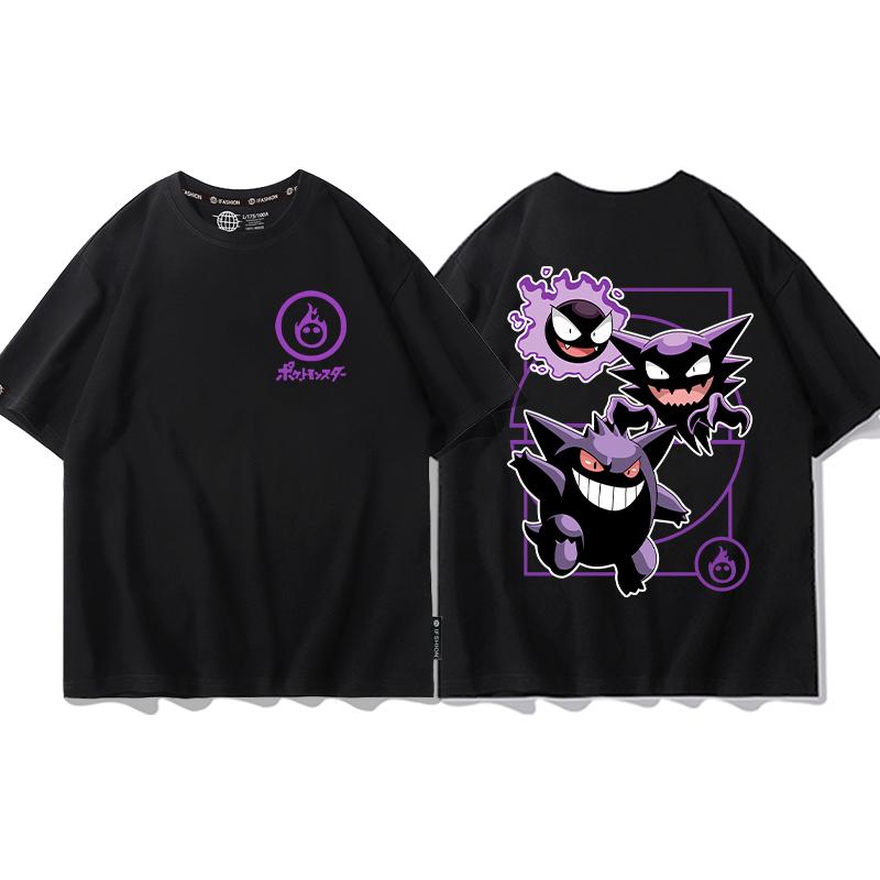 Miniso Pokémon T-shirt Summer Men's and Women's Super Dream Clothes Pokémon Short Sleeves Round Neck Casual Loose Tees