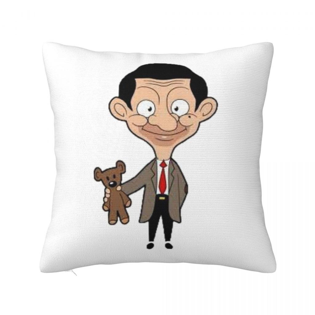 FederaQuadrataFedera per Cuscino Cartone Animato Mr Bean Poliestere Cuscino Cerniera Decorativo Comfort Cuscino da Arredo per Casa Soggiorno