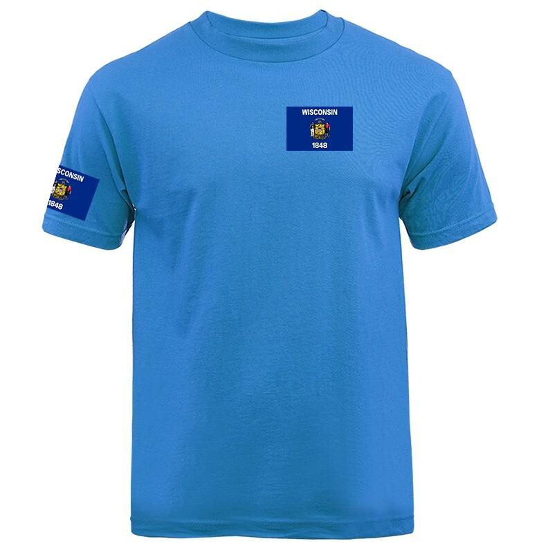 State of Wisconsin Flag Crest WI Graphic T-shirt Unisex T-Shirt M