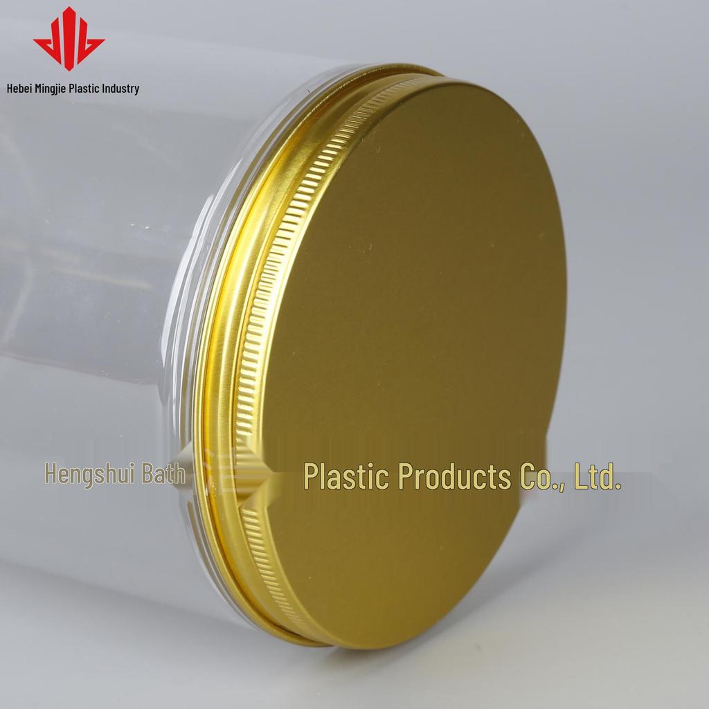 100-Opening Transparent PET Plastic Jar with Aluminum Lid for Kitchen Spices, Nuts, and Snacks