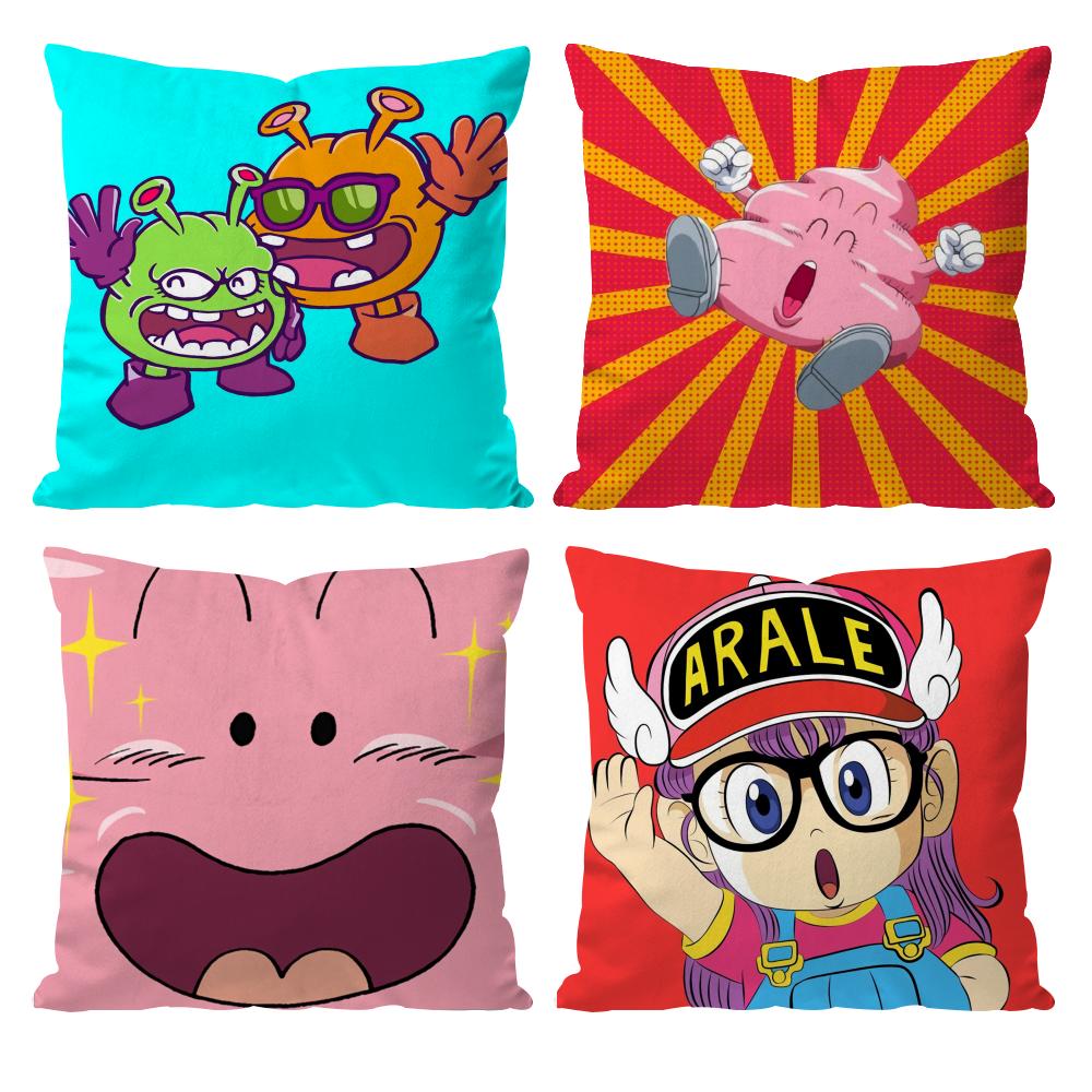 Cartoon Dr Slump Arale Cushion Cover Pattern Printed Pillowcase for Living Room Sofa Cushion Cover & Bedroom Decor