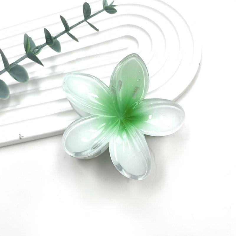Retro Colorful Frangipani Flower Hair Claw Clip for Women