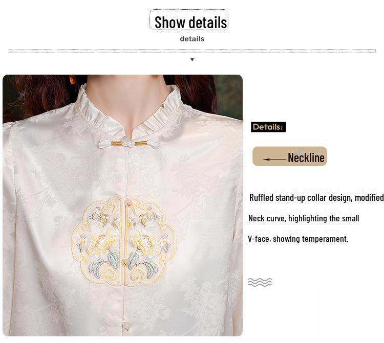 Women's Spring Retro Embroidered Chinese-Style Cheongsam Shirt