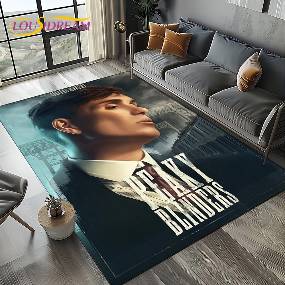 Nuovo Tappeto Tommy Shelby P-Peaky B-Blinders per Camera da Letto Soggiorno Casa Decorazione Divano, Decorazione Tappetino Gioco per Bambini Regalo