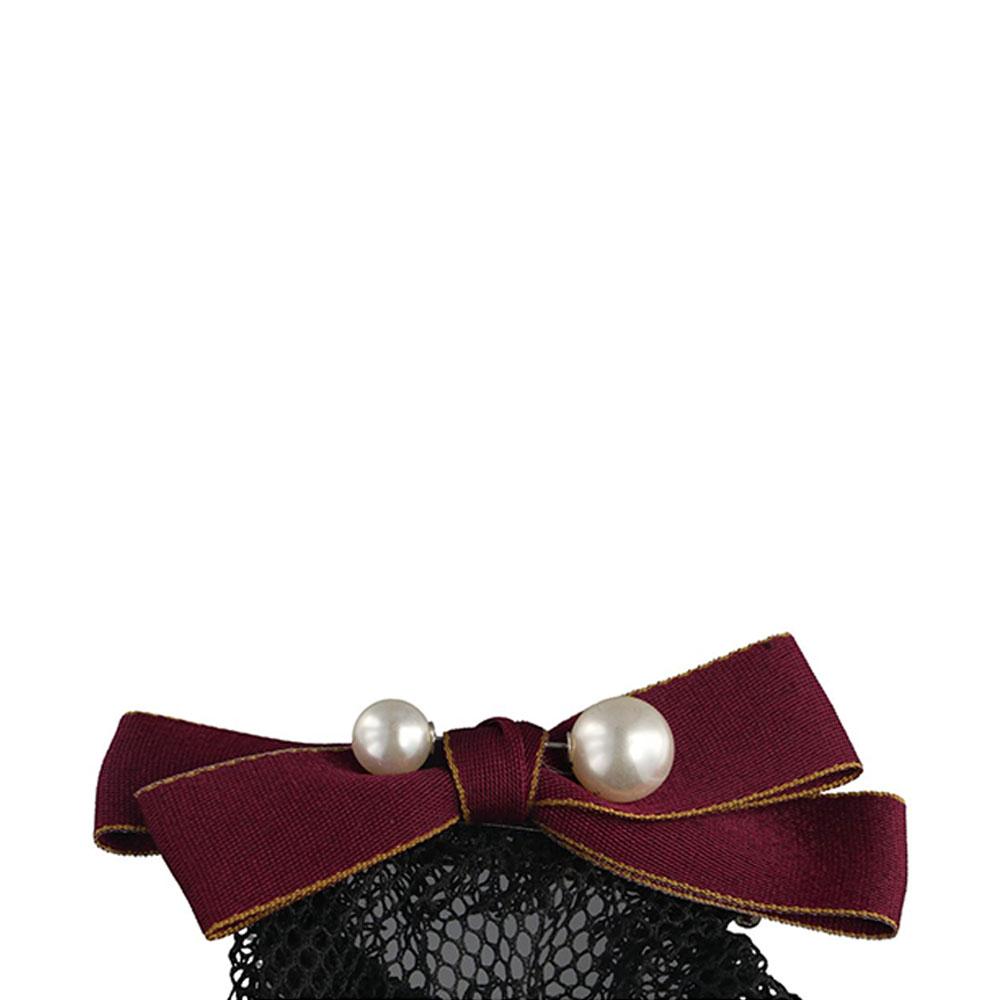 Korean Style Bowknot Spring Clip Pearl Hair Net Cover Elegant Bun Snood  Bank