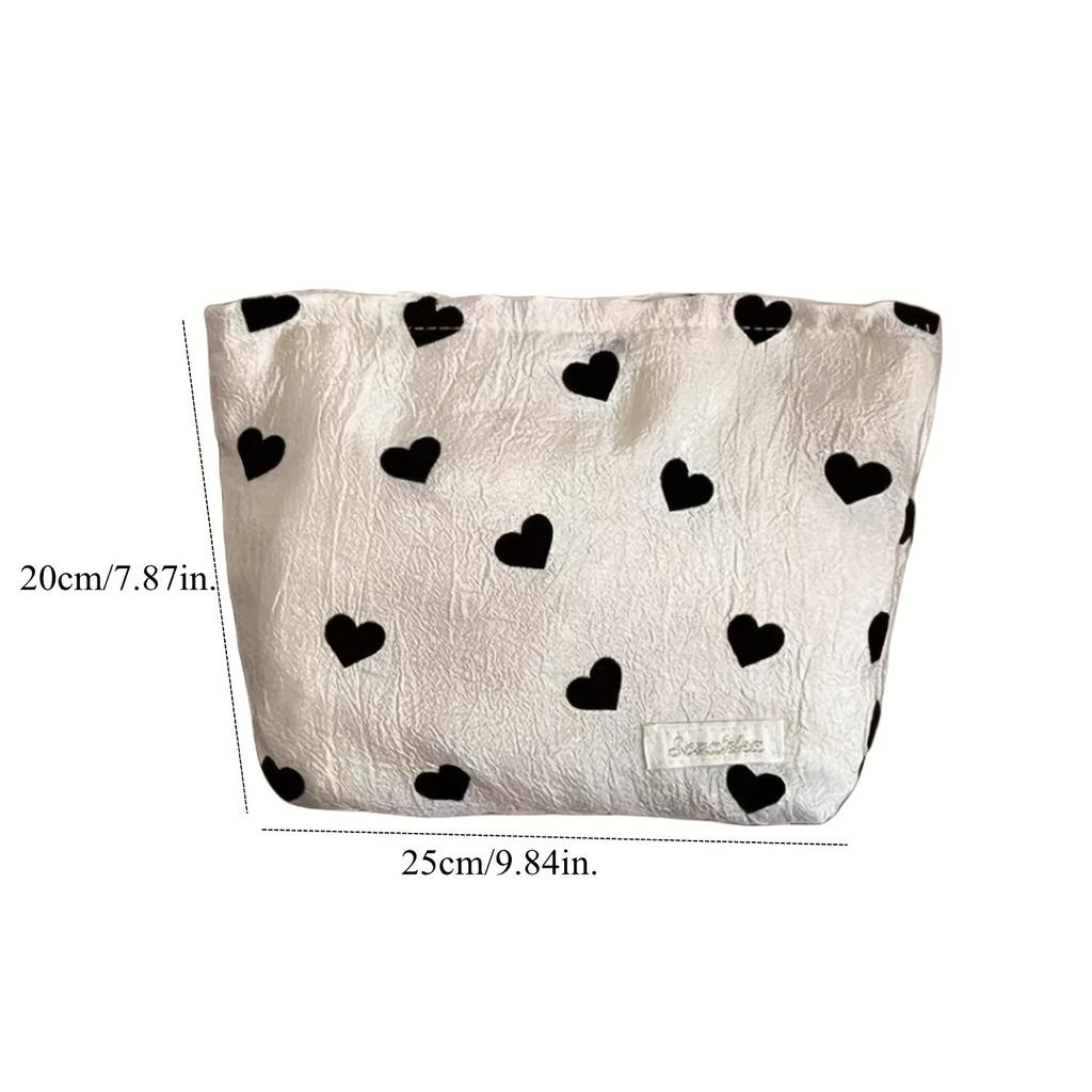 New Texture Love Canvas Single Shoulder Back Pericardium Large Capacity Makeup Bag Student Underarm Bag