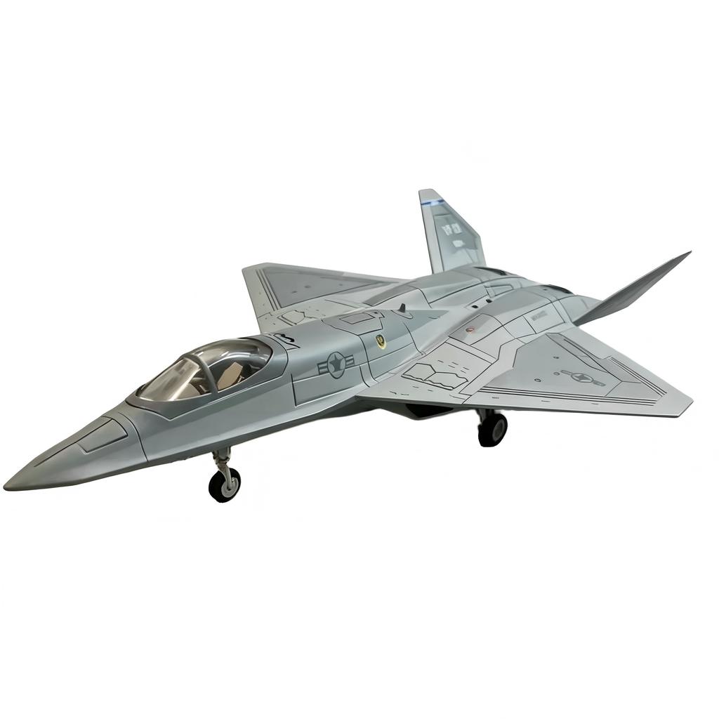 Model stíhačky YF-23 Black Widow II v měřítku 1/72, Plastikový stavebnicový model typu Snap Fit (bez nutnosti lepidla), Kovový model vojenského letadla Diecast Coll