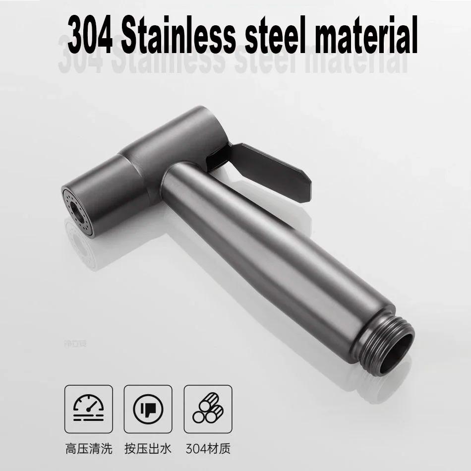 Handbrause für Toilette, Bidet, Wasserhahn, Sprayer, Edelstahl, Badezimmer-Bidet, Sprayer-Set, Handbrause, Duschkopf, selbstreinigend, ohne Schlag