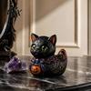 Occult Themed Midnight Table Decor Witches Cat Duck Figurine, Dark Fantasy Resin Witch Ornament Statue, Gothic Cat-Duck Ornament, Spooky Halloween