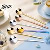 Safe Baby Feeding Utensils 304 Stainless Steel Lace Dessert Spoon Coffee Stirring Spoon Minimalist Metal Spoons for Home Kids Teaspoon Kitchen Cafe