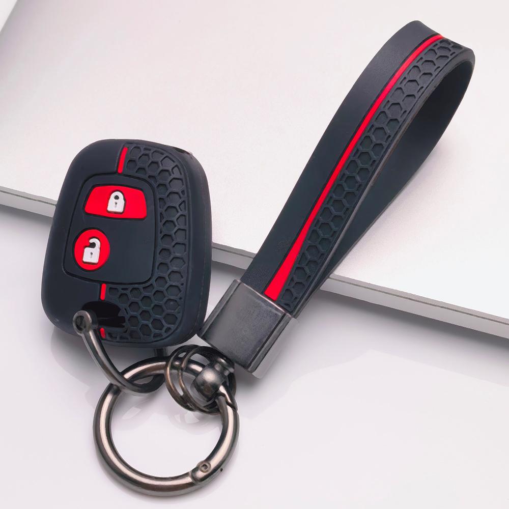 Anti Slip Car Key Protector for Peugeot 107 207 307 407 206 306 406 Citroen C1 C4 C2 C3 with Keychain Anti Scratch Shockproof Key Shell Accessory