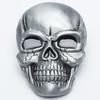 Large Alloy Skull Head Belt Buckle - Heavy Duty Halloween Skeleton Design, Fits All Sizes.