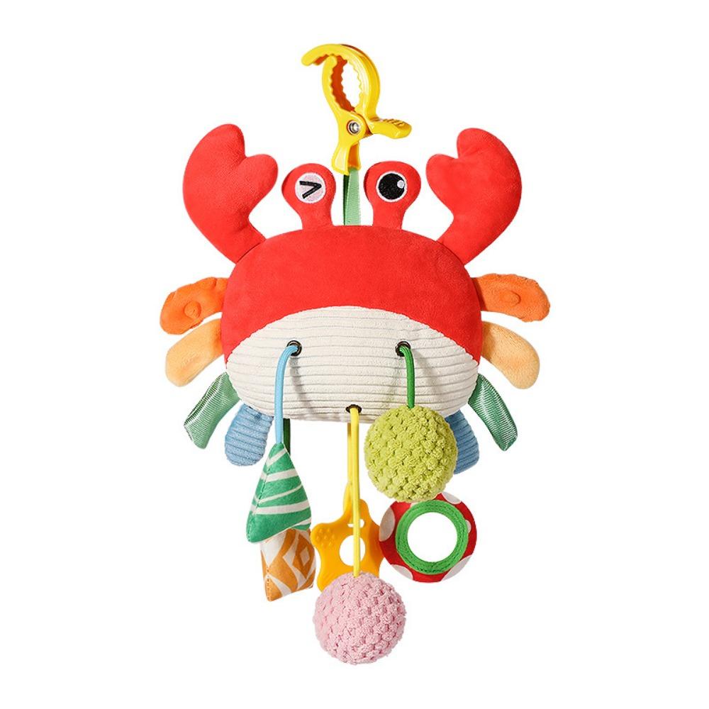 Distorting Mirror Plush Stuffed Sensory Toy with Clamp Stroller Hanging Ornaments  Toddlers