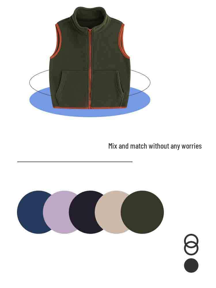 Class A Fleece Kids' Sleeveless Vest for Boys & Girls - Thickened Plus Velvet