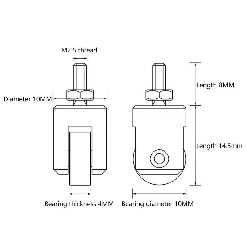 Dial Indicator Wheel Probe Tips M2.5 Metal Roller Contact Point For Electronic Digital Indicators Dial Gauge