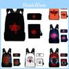 Anime Style Three-piece Backpack Set For Kids With Geometric Pattern And Pencil Case