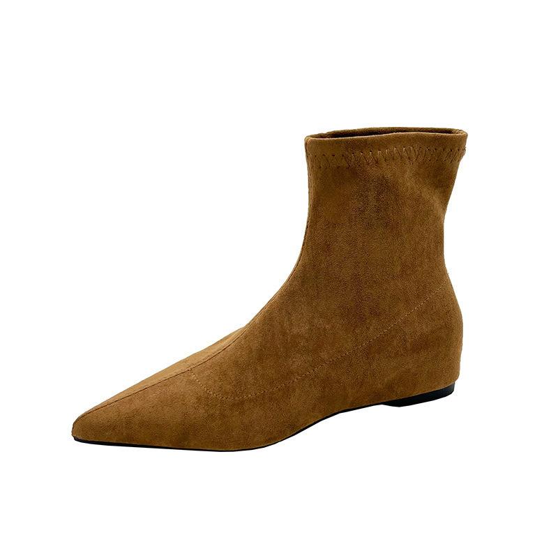 

Inner height increase retro brown Martin boots women s shoes new square head thin small short boots spring and autumn single boots 42 светло-коричневого