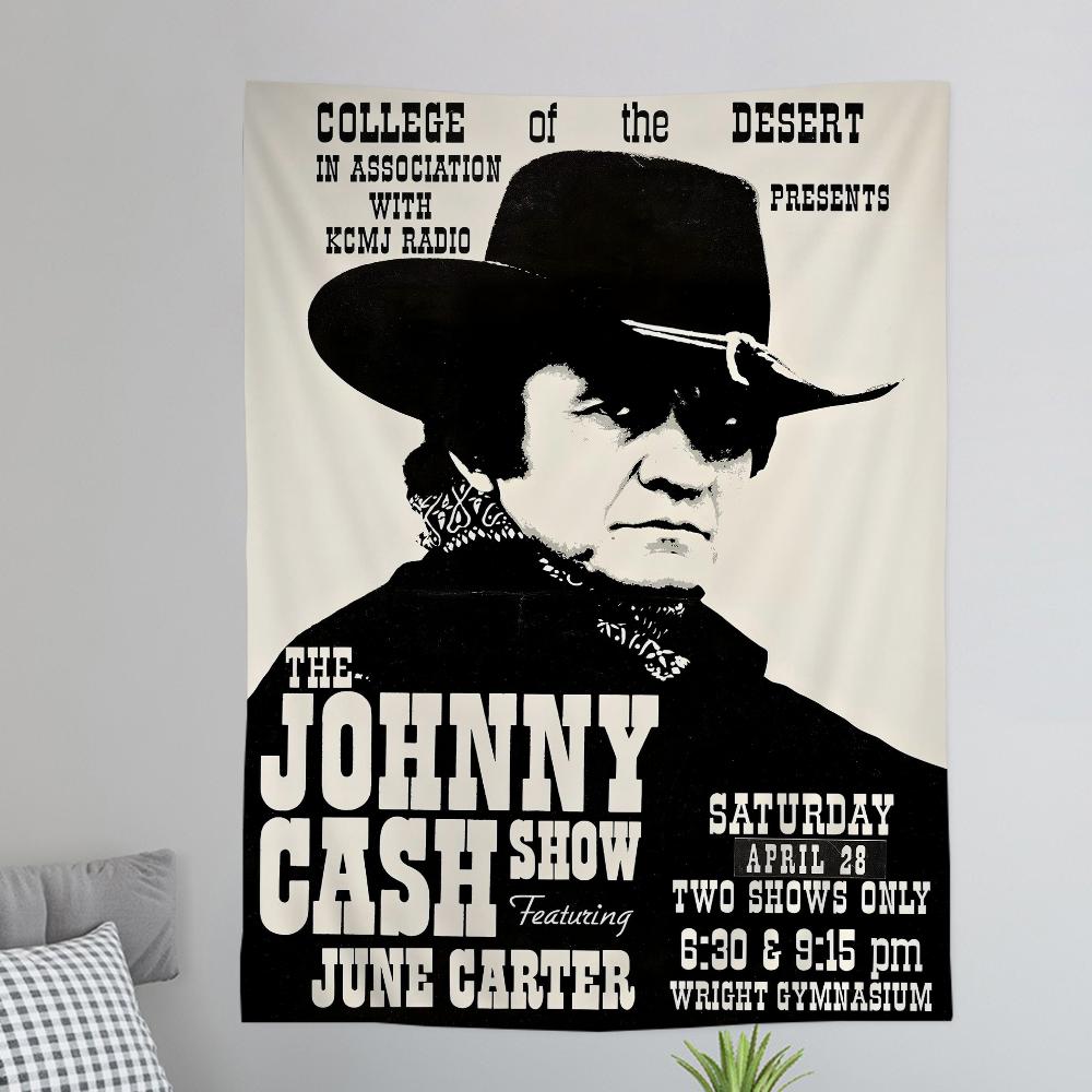 Berühmter JJohnny Cash Gitarrist Hippie Wandbehang Wandteppiche für Wohnzimmer Zuhause Studentenwohnheim Dekor Kunst Heimdekoration