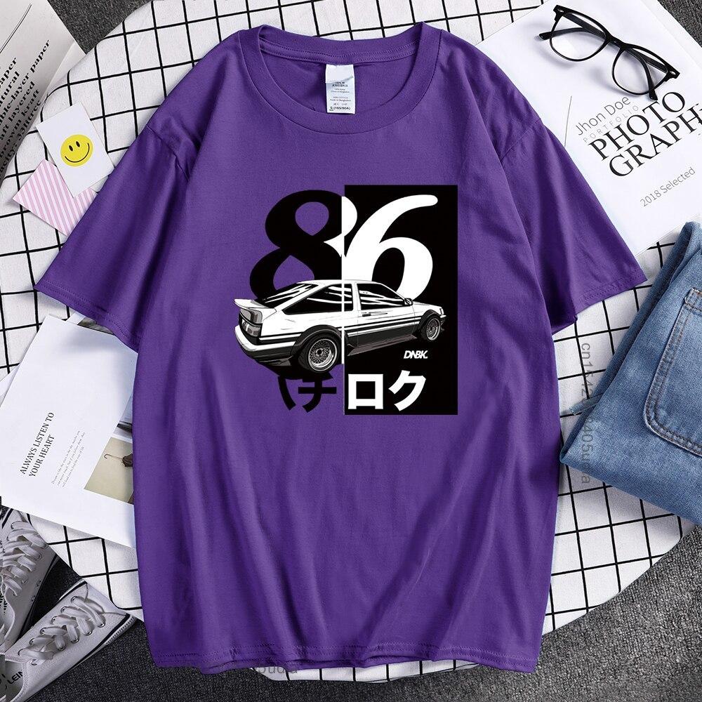 Fashion Japanese Drift Anime Initial D T Shirt Unisex Summer Cool Brand Short Sleeves Tshirt Casual Ae86 Initial D Homme Tshirt