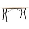 Dining Table with Y shaped Frame 140 x 80 x 75.5 cm Solid Pine Wood & Steel