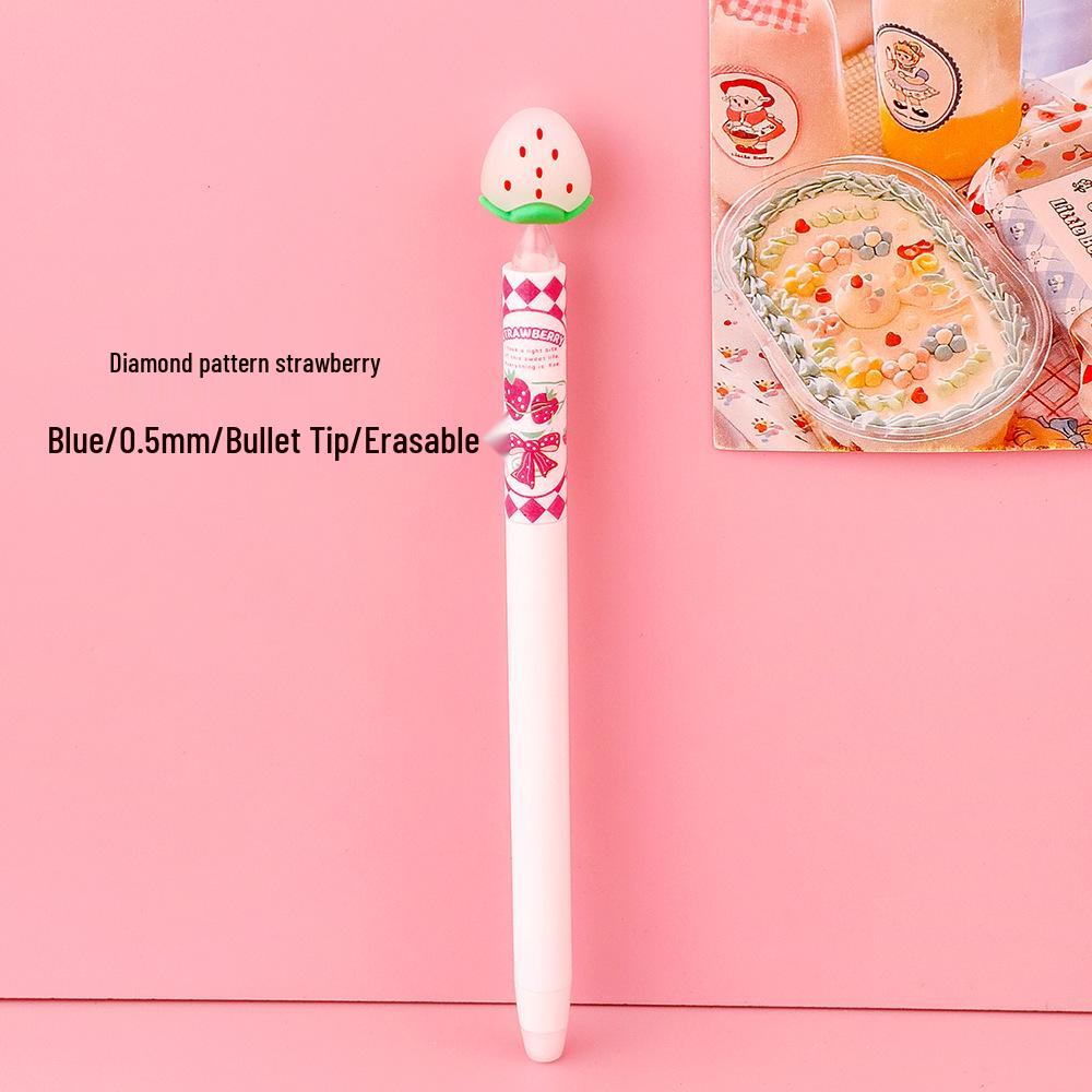 

Strawberry Color-Changing Erasable Pen - Cute Heart Twist Ballpoint for Students 0.5mm