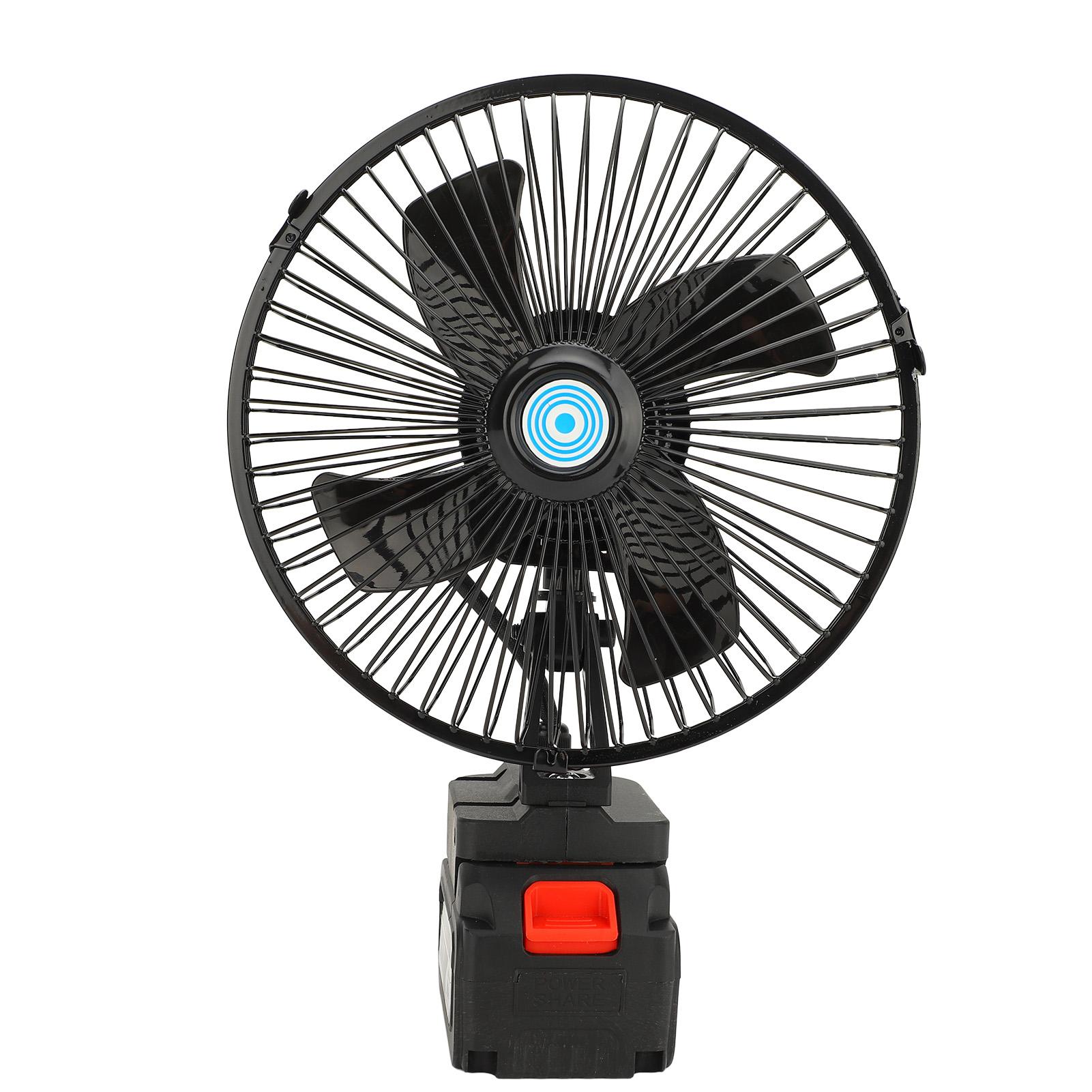 Ventilador Industrial de 8 Pulgadas 2 Velocidades Alimentado por Batería de Litio de 21V para Camping Pesca Obra black