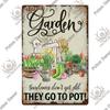 Putuo Decor Garden Vintage Tin Sign Plaques Metal Retro Posters Wall Art Decoration for Backyard Room Rustic Home Farmhouse Gift