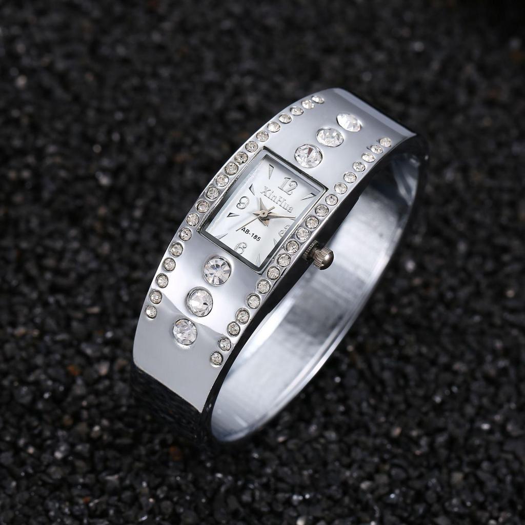 Women Bracelet Watch Xinhua Quartz Wristwatch Crystal Fashion Silver Casual Drop Ship Stainless Steel Relojes Mujer Bangle Clock