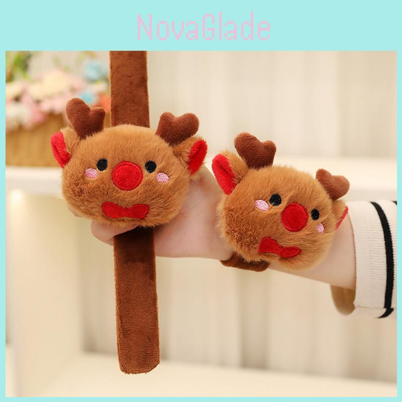 Adorable Christmas Santa Ring Plush Toy With Cute Reindeer Design For Kids Gifts