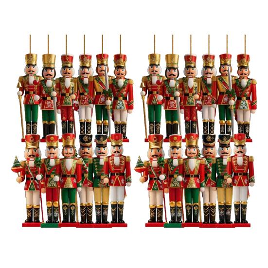 Yousheng Christmas Nutcracker Ornaments Small Wooden Soldier Nutcracker Hanging Decoration for Christmas Tree Holiday Party Decor