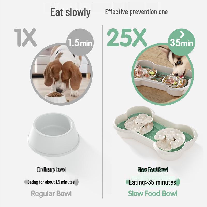 Medium/Large Slow Feeder Bowl for Dogs and Cats – Aids Digestion, Prevents Choking and Spills, Protects Stomach