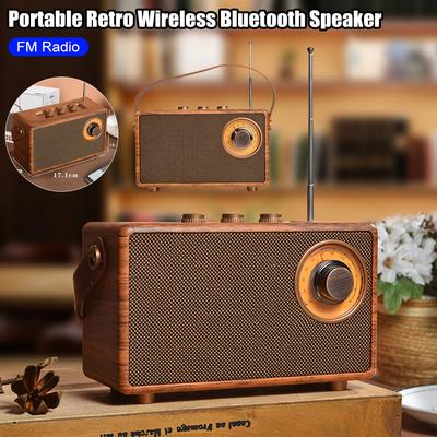 Rechargeable Retro Wireless Bluetooth Speaker High-Quality Powerful Stereo Sound Box Portable BT TF MP3 Player Vintage FM Radio