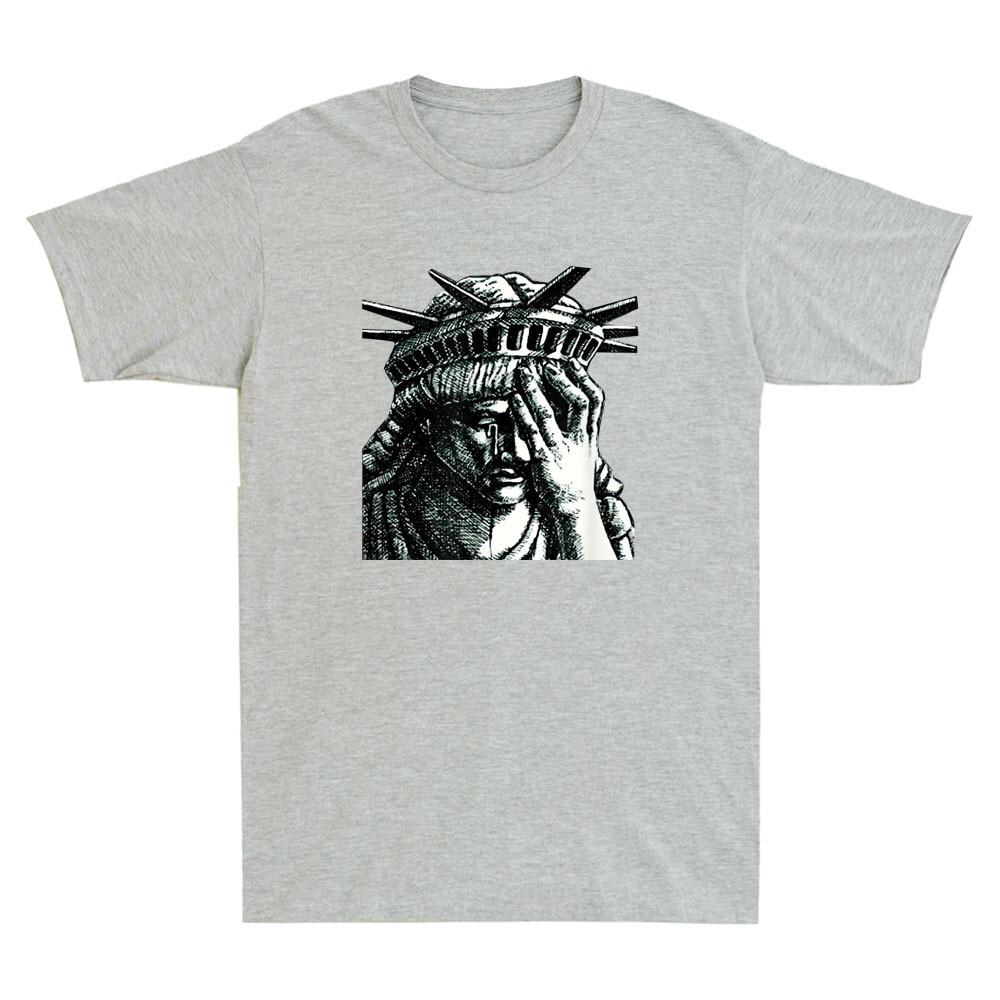 Statue of Liberty Crying Funny Meme Novelty Unisex's Short Sleeve T-Shirt Gift Idea