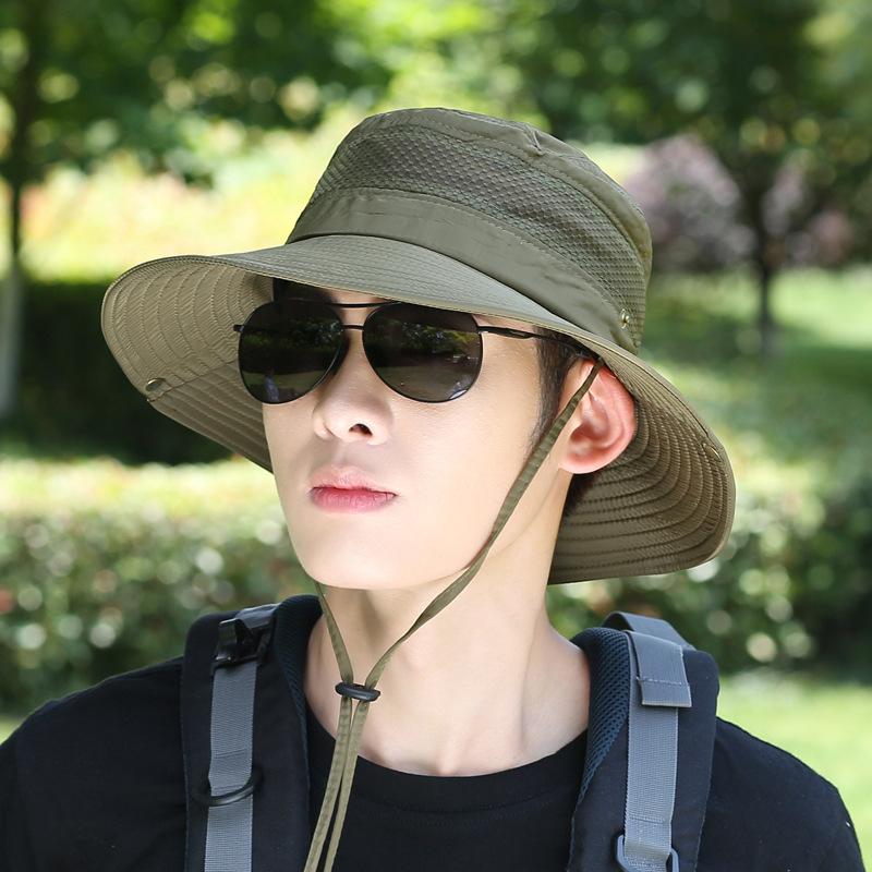 Hat men's summer tide cycling sun hat mountaineering big edge sun hat travel bucket hat beach sun hat