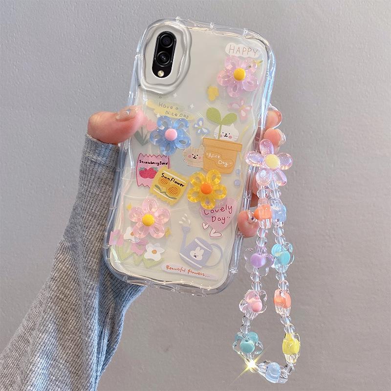 

Силиконовый чехол для Samsung A20, M02, A03, A52S: Милый дизайн куклы из мультфильма, защита от падения, цветочный браслет для женщин Samsung A05S