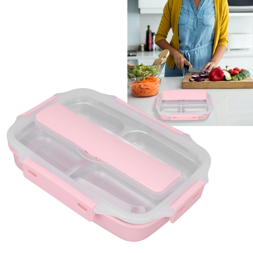 1.2L Insulated Lunch Box 4 Compartment Food Storage Container Cute Bento Lunch Box  For Office