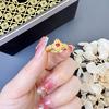 24k oil drop flower hollow opening ring medieval fashion light luxury ring temperament versatile jewelry