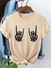 Retro Skeleton Finger Vintage Casual Y2k Fashion Tshirt Print Short Sleeve T Shirt Top Tee Summer Ladies Girls Shirt