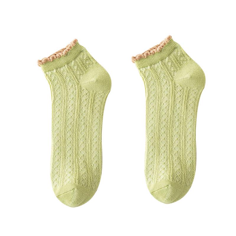 Women's Thin Lace-Trim Sock, Single Shoe Style for Spring/Summer/Autumn - Cute Japanese Lolita Design