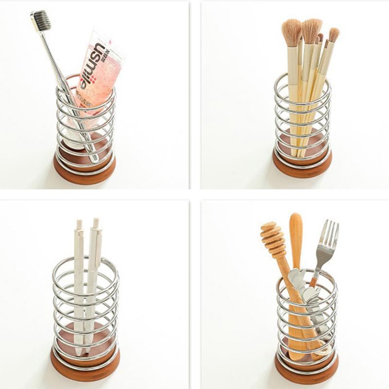Creative Stainless Steel Toothbrush Holder Bathroom Shelf Desktop Storage