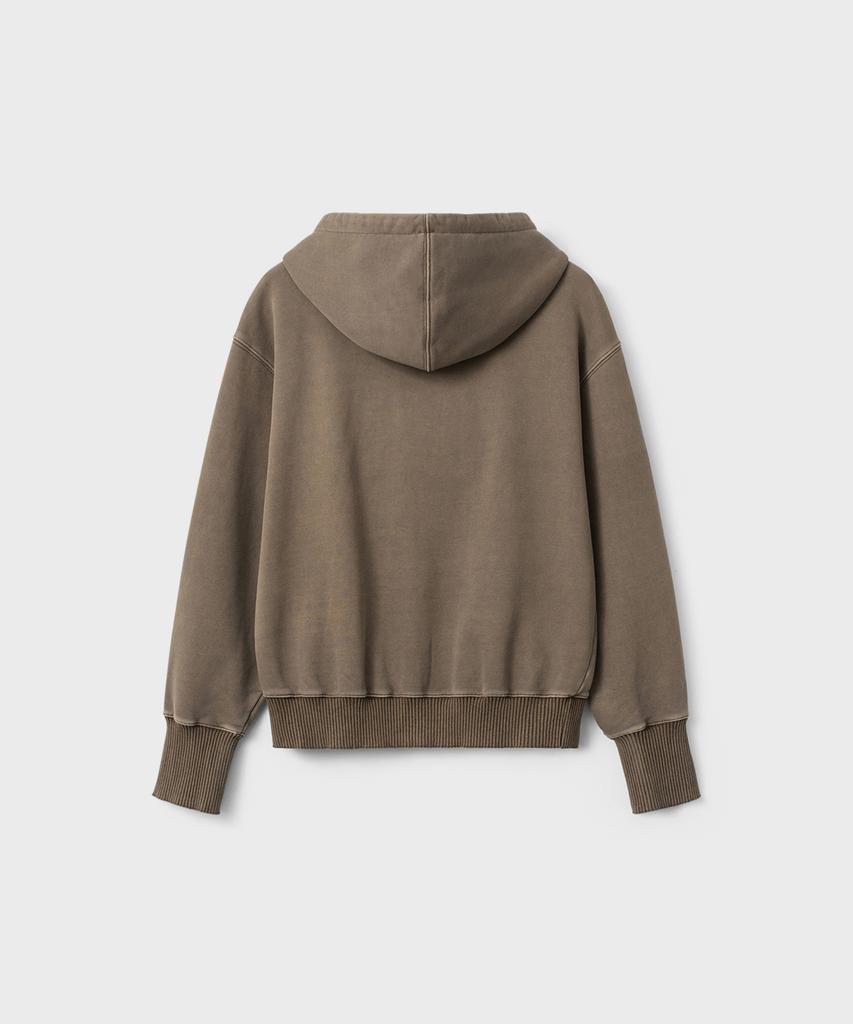 Belier Neo Utility Zip-Up Hoodie - Dyed Brown