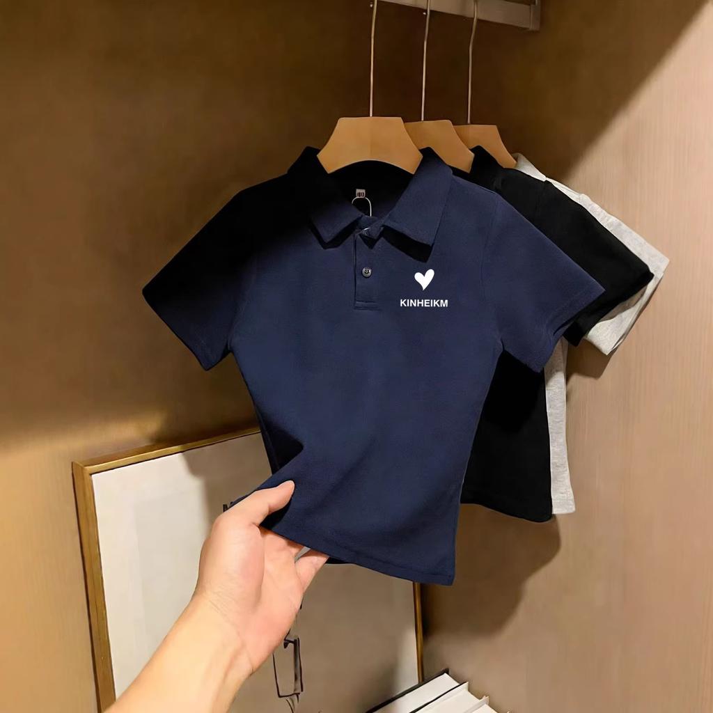Summer Kids Cotton Polo Shirt Short Sleeve T Shirt For Boys And Girls Fashionable Top For Middle And Big Children