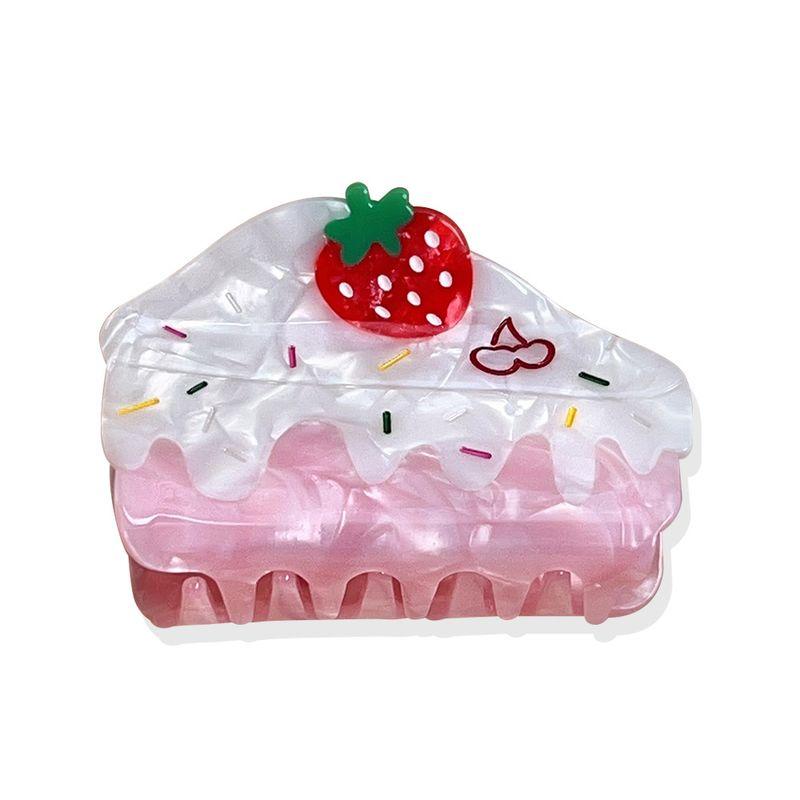1pc Strawberry Cake Girl's Heart Grabbing Clip, Large Shark Clip, High-end and Sweet Clip, Hair Accessory, Headwear for Women