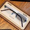 New square rimless mercury sunglasses female pure desire Internet celebrity personality hip-hop versatile photosensitive mirror