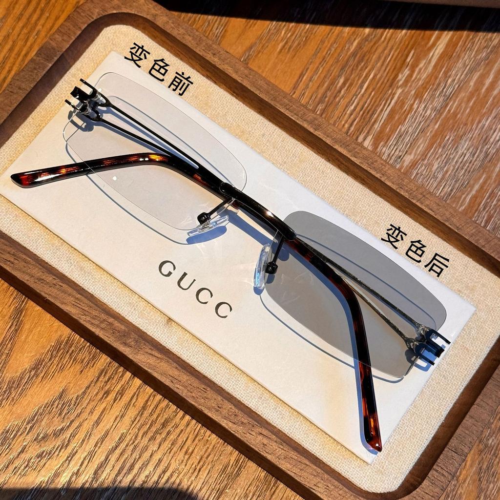 New square rimless mercury sunglasses female pure desire Internet celebrity personality hip-hop versatile photosensitive mirror