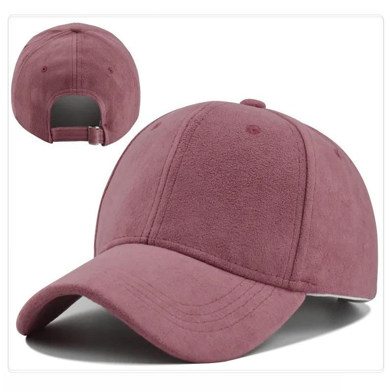Solid Suede Retro Baseball Caps For Men Women Spring Autumn Street Snapback Hip Hop Hat Adjustable Faux Fur Sunscreen Visor Cap